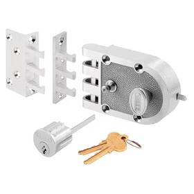 Prime-line 445011362335 Single Cylinder Deadbolt Chrome Slam Lock With Flat And Angle Strike