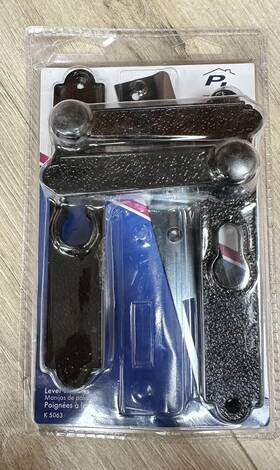 5063 Prime-line K Diecast Black Dimpled Security Screen Or Storm Door Lever 1 Set
