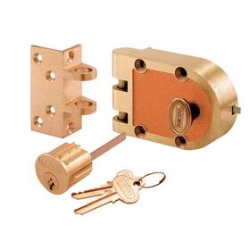 Prime-line 705353367199 Bronze Deadlock 666a Single Cylinder Angle Strike Brass Deadbolt