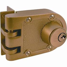 Prime-line 744759448859 Jimmy-resistant Deadlock Diecast Brass Color Angle Strike Double Cylinder