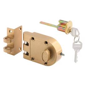 Prime-line 744759985477 Jimmy-resistant Deadlock Diecast Brass Color Angle Strike Single Cylinder