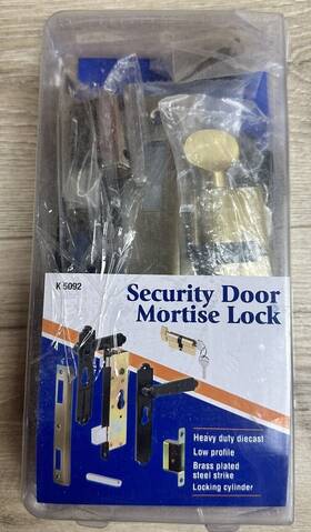 K-5092 Prime Line Products Prime-line Security Screen Storm Door Lever Set Lock Cylinder Diecast Black