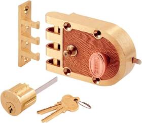 Se-14326 Prime-line Products Se 14326 Flat Strike Bronze Slam Lock Single Cylinder Brass