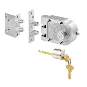 Se-15332 Prime-line Bronze Deadlock With Single Cylinder And Angle Strike Chrome Finish Deadbolt