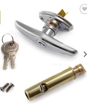 Pro Chutes 740931855002 Trash Chute T Handle Parts And Laundry Door Latch Kit - Bottom Side Hinged Doors