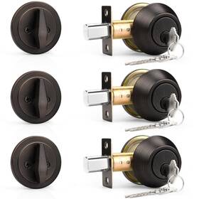 Probrico 710328644908 Keyed Alike Single Cylinder Deadbolts Oil Rubbed Bronzecombo Packs