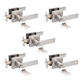 Probrico 717332828669 5 Pack Interior Bedroom Entrance Door Lever Satin Nickel