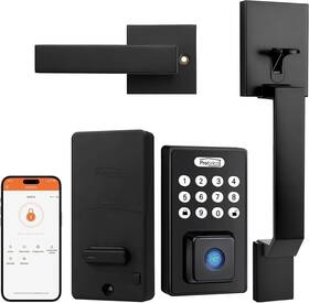 Bk-e612 Probrico 991-uspb-1packfba Smart Deadbolt And Square Handle Set Fingerprint Keypad App Auto Lock