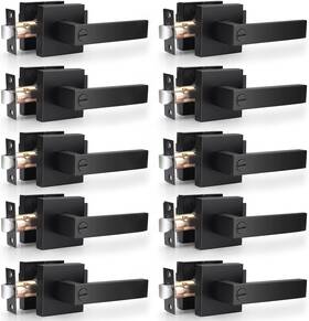 Dl01bkbk-10 Probrico 10 Pack Matte Black Door Handles Privacy Packs
