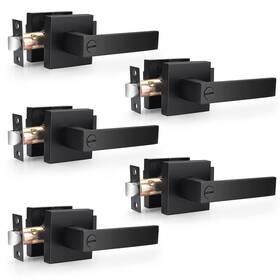 Dl01bkbk-5 Probrico 5 Pack Square Privay Levers For Bed And Bath In Matte Black