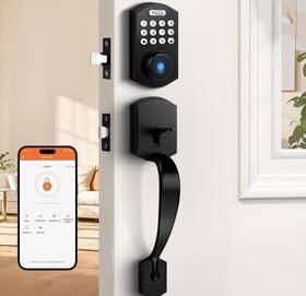 Dle611bkmfa Probrico Smart Keyless Entry Door Lock Deadbolt With Handle Set Fingerprint
