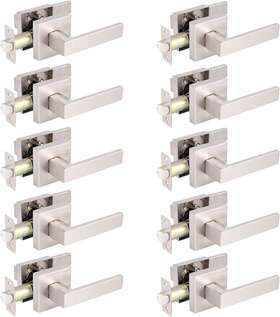 Hmpssn-dl01 Probrico 10pk Satin Nickel Passage Lock Door Levers Handle For Hall Closet