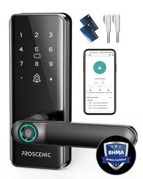 Proscenic 924843219143 Keyless Entry Fingerprint Smart Door Lock-electronic Touchscreen Keypad