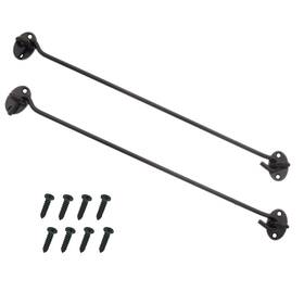 20230821001 Proshopping 2pcs 14 Inch Stainless Steel Barn Door Hook And Eye Latch Black Long Privacy