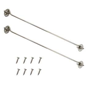 20250320002 Proshopping 2 Pack 16 Inch Safety Barn Door Hook And Eye Latch Silver Stainless Steel Heavy