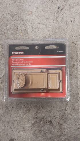 0795625 Prosource Rim Deadlock Satin Brass Finish With Key And Hardware Model
