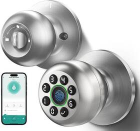 Proxxi 705353974519 Keypad Smart Door Knob Lock Fingerprint Keyless Entry With Handle For