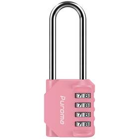 Th001agl Puroma 1 Pack 2.6 Inch Long Shackle Combination Lock 4 Digit Rose Pink
