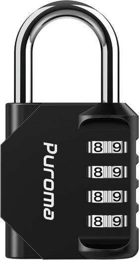 Th001bh Puroma 1 Pack Combination Lock 4 Digit Locker Outdoor Medium Black