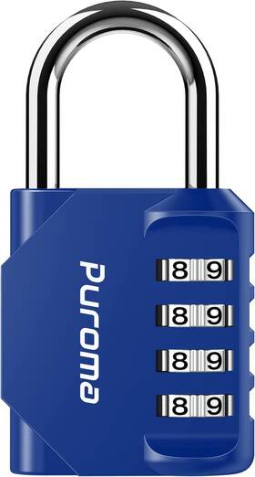 Th001bm Puroma 1 Pack Combination Lock For Locker 4 Digit Outdoor Medium Blue