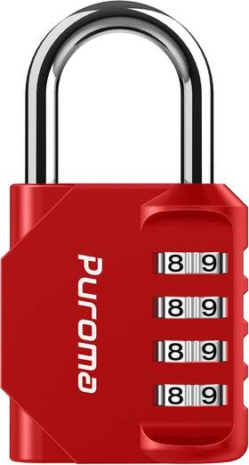 Th001rn Puroma 1 Pack Combination Lock For Locker 4 Digit Outdoor Medium Red
