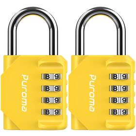 Th002ad Puroma 2 Pack Combination Lock For Locker 4 Digit Outdoor Medium Yellow