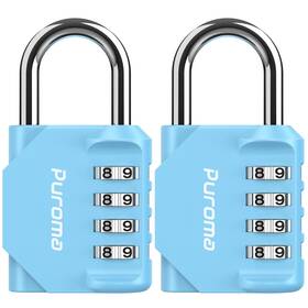 Th002at Puroma 2 Pack Combination Lock For Locker 4 Digit Outdoor Medium Sky Blue