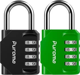 Th002bg Puroma 2 Pack Combination Lock For Locker 4 Digit Medium Green And Black