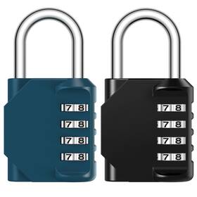 Th002bp Puroma Combination Lock 2 Pack 4 Digit Waterproof Locker Peacock Blue And Black