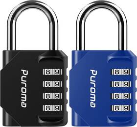Th002fb Puroma 2 Pack Combination Lock For Locker 4 Digit Medium Blue And Black