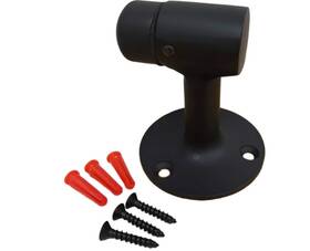 S35-001 Qcaa Solid Brass Door Stop 3 Inch Matte Black 1 Pack
