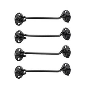 Wby3008 Rannb 6-inch Hook And Eye Latch Barn Door Lock Gate Sliding Black C
