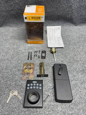 5059215 Reliabilt Bragg Matte Black Single Cylinder Electronic Deadbolt Lighted Keypad