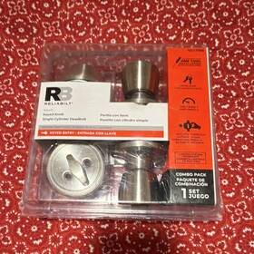 70117088 Reliabilt Gallo Keyed Knob And Single-cylinder Deadbolt Stainless Steel Silver