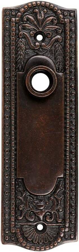 23188 Renovators Supply Manufacturing Door Back Plate Brass 7 1/4 Oil Rubbed Bronze