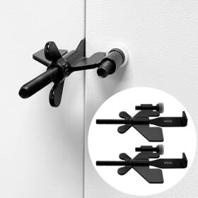 Rerishom 313094398336 2 Pack Black Portable Door Lock Home Security Locker Travel Lockdown Locks