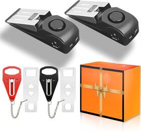 Locker-alarm-redblack001-t Rerishom 313103931929 Portable Door Lock Extra For Additional Privacy And Safety In Home Hotel An