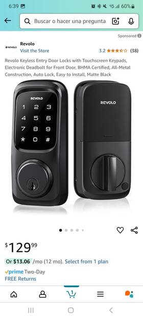 Re002000a Revolo Keyless Entry Door Locks With Touchscreen Keypads Electronic Deadbolt Fo