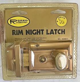 0508b-c Ronko International Rim Night Latch Single Cyl. T-turn Inside Cylinder Outside