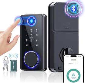 Ruikang 880429928808 Smart Door Lock Fingerprint Keyless Entry Front Keypad Digital Deadbol