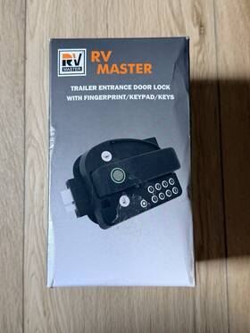 X004b3efil Rv Master Trailer Entrance Door Lock Fingerprint Keypad Weatherproof Black