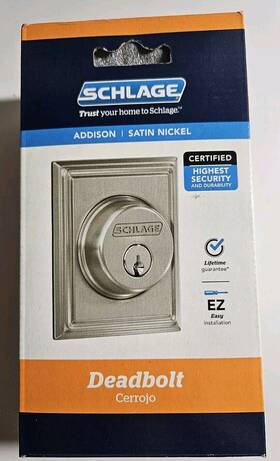 B60n Schlage 043156059225 Addison Satin Nickel Deadbolt Door Lock G Add 619