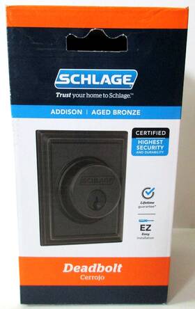 B60n Schlage 043156059232 Deadbolt Addison Aged Bronze G Add 716 Thumb Turn And Key New In Box