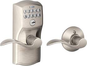 Fe575ply619acc Schlage 043156110629 Fe575 Ply619acc Residential Electronic Door Lock Satin Nickel No Key