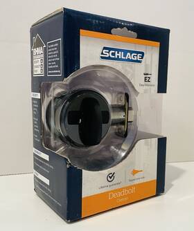 B60nv622 Schlage 043156171187 Deadbolt Keyed One Side Easy Installation Matte Black