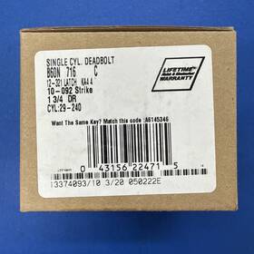 B60n716c Schlage 043156224715 Aged Bronze Deadbolt Grade 1 With 10-092 Full Lip Strike