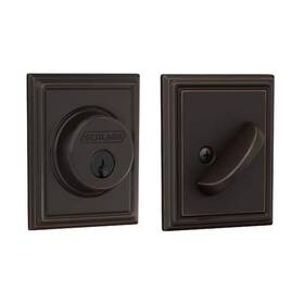 Schlage 043156390106 B60 Series Addison Aged Bronze Single Cylinder Deadbolt Certified