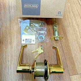 F51a Schlage 043156420933 Elan Bright Brass Keyed Entry Door Handle Ela 505