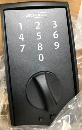 Schlage 043156444977 Keyless Deadbolt Touchscreen Backlit Electronic Lock Matte Black