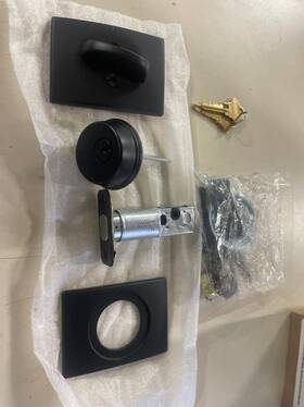 Schlage 043156542338 Single Cylinder Matte Black Security Deadbolt With Century Trim